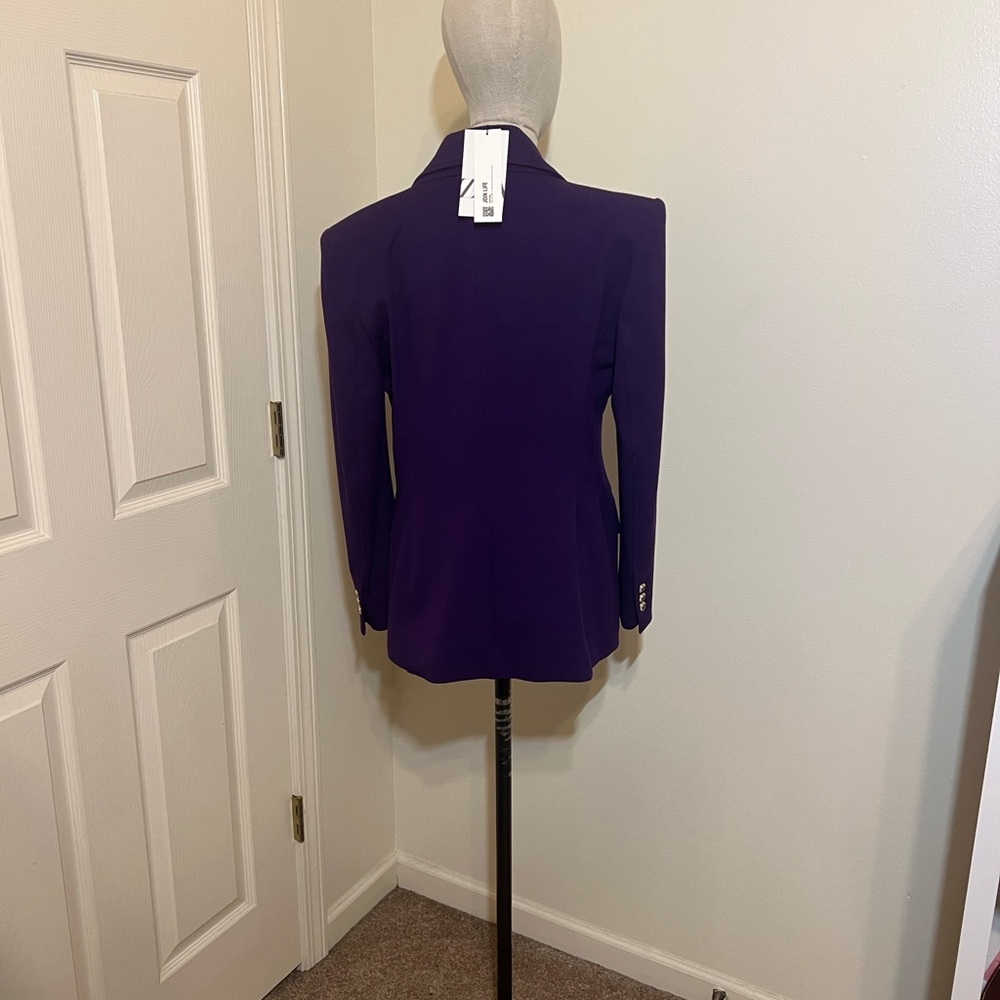 Zara Purple Double-Breasted Women's Blazer Size L NWT - Picture 6 of 6